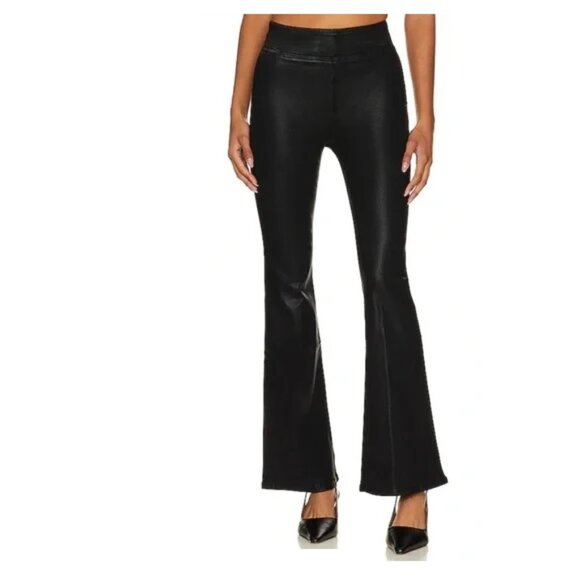 FRAME The Jet Set Flare Black Coated Denim Jeans Bell Bottom Flare - Picture 2 of 10